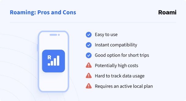 Roaming pros and cons for mobile internet in Europe